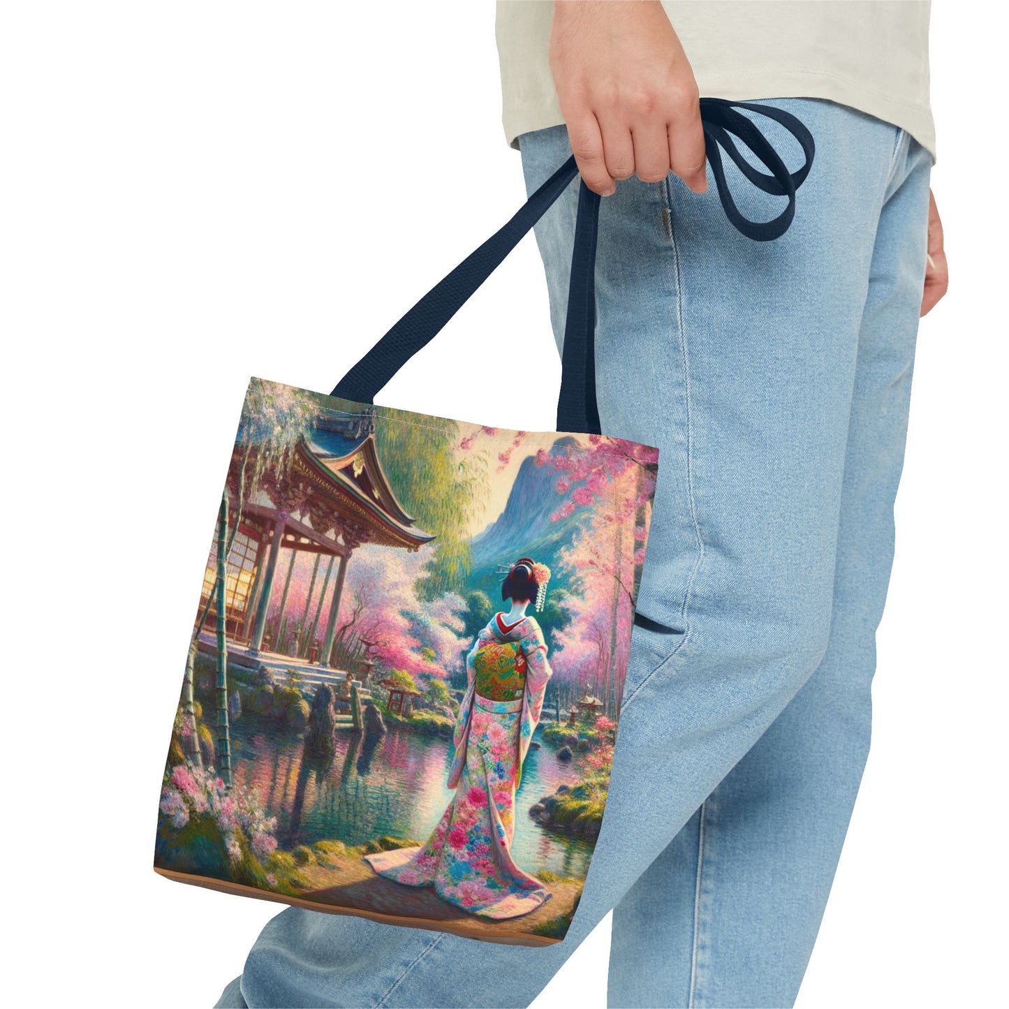 Elegant Cherry Blossom Tote Bag - Japanese Aesthetic Design