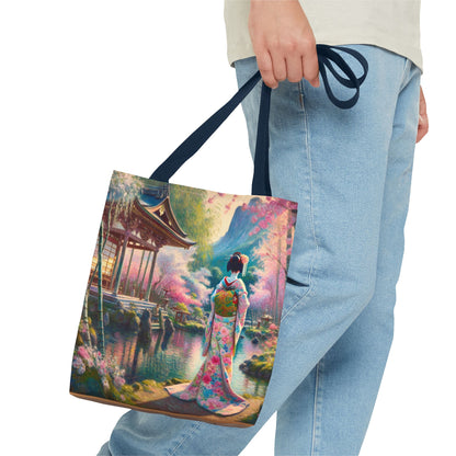 Elegant Cherry Blossom Tote Bag - Japanese Aesthetic Design