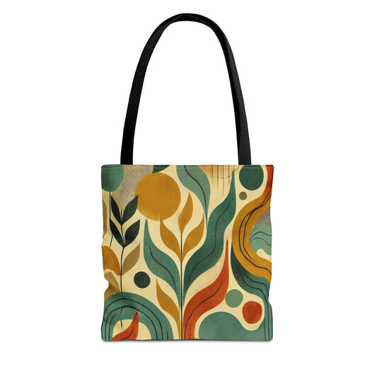 Bohemian Floral Tote Bag with Abstract Design