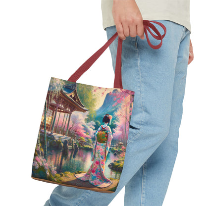 Elegant Cherry Blossom Tote Bag - Japanese Aesthetic Design