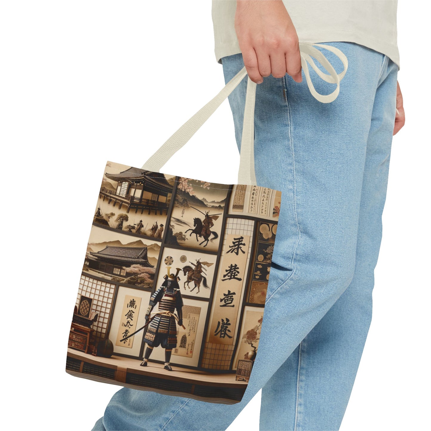 Vintage Samurai Art Tote Bag - Unique Ethnic Design for Everyday Use