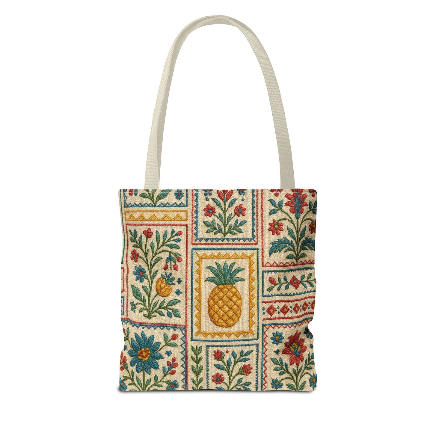 Vintage Floral Pineapple Tote Bag – Boho Chic Eco-Friendly Accessory