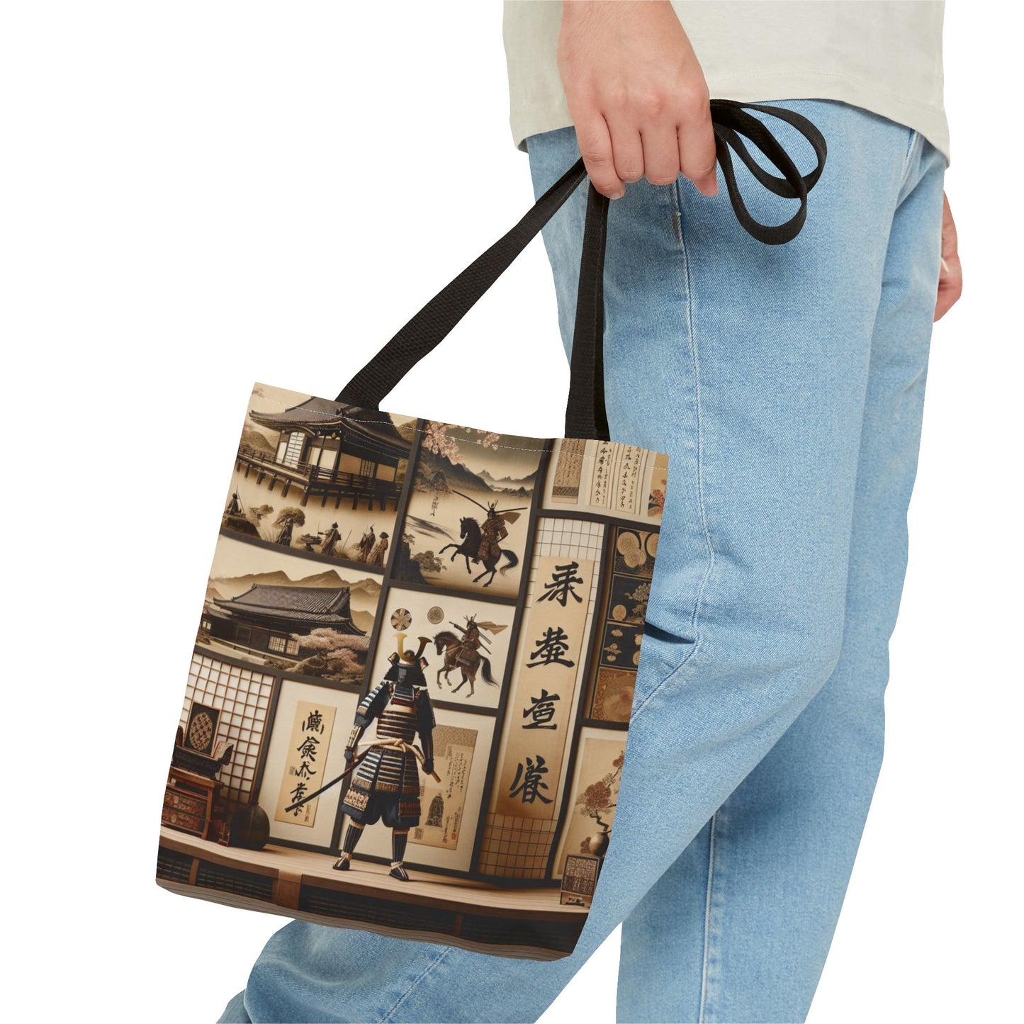 Vintage Samurai Art Tote Bag - Unique Ethnic Design for Everyday Use