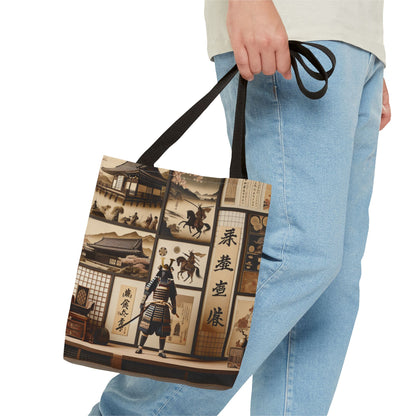 Vintage Samurai Art Tote Bag - Unique Ethnic Design for Everyday Use