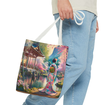 Elegant Cherry Blossom Tote Bag - Japanese Aesthetic Design