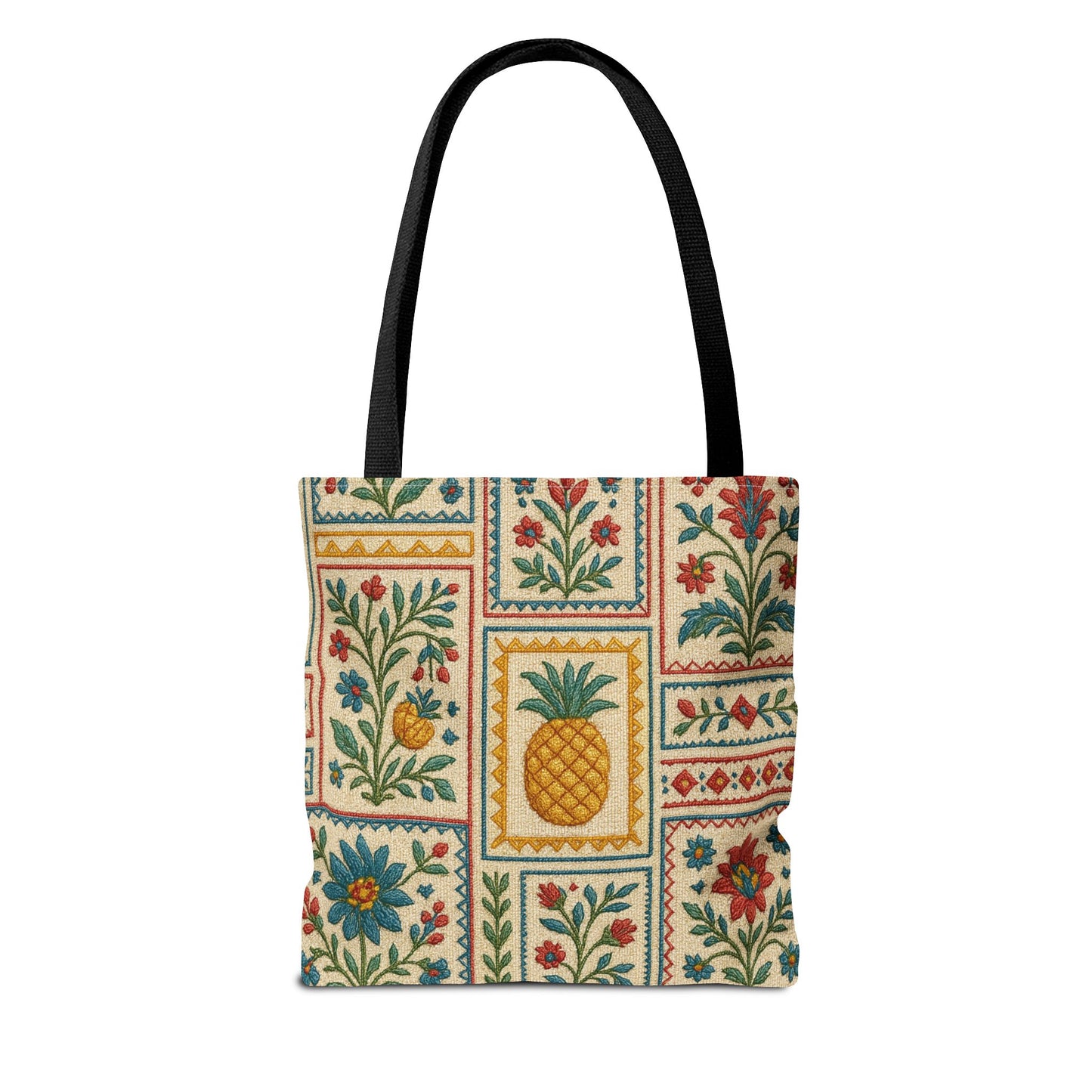 Vintage Floral Pineapple Tote Bag – Boho Chic Eco-Friendly Accessory