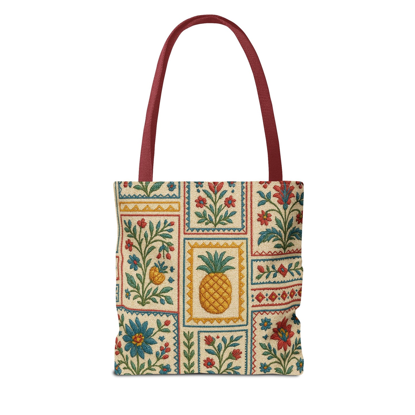 Vintage Floral Pineapple Tote Bag – Boho Chic Eco-Friendly Accessory