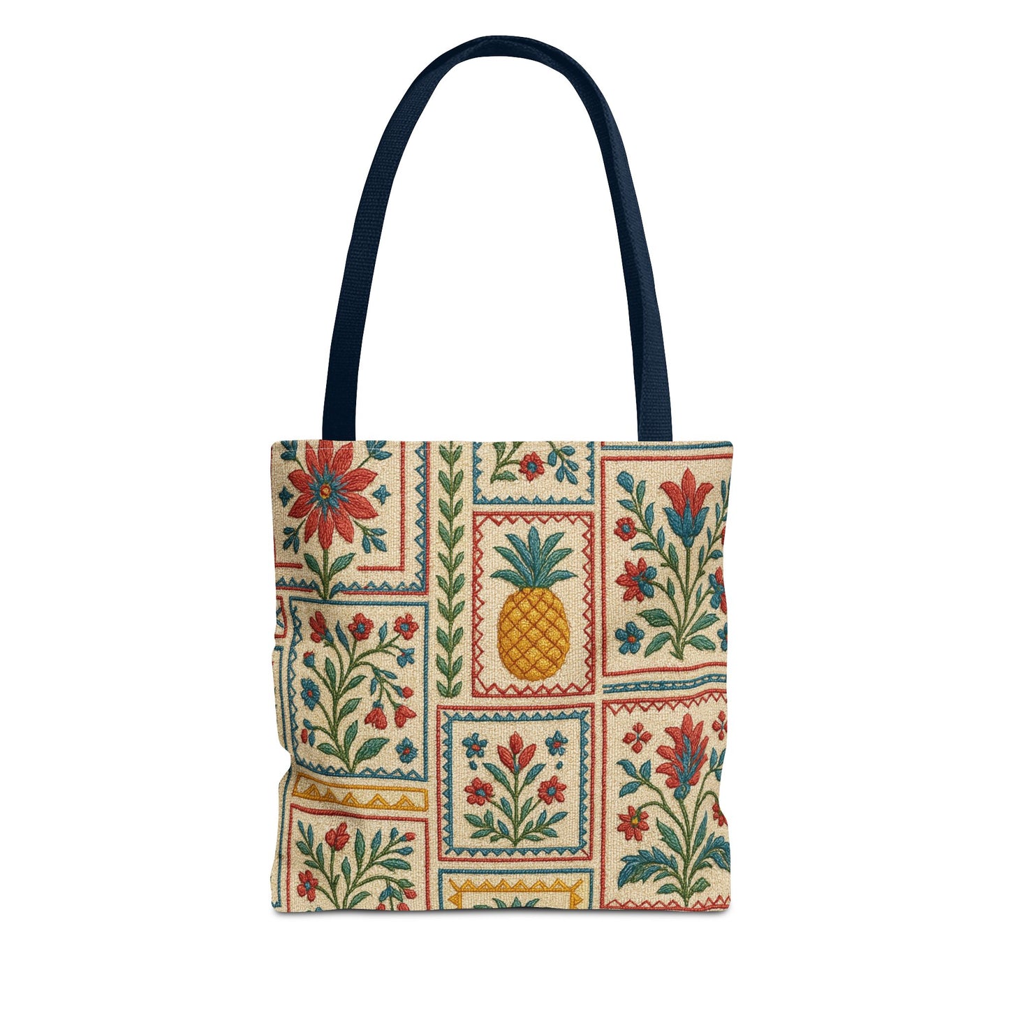 Vintage Floral Pineapple Tote Bag – Boho Chic Eco-Friendly Accessory
