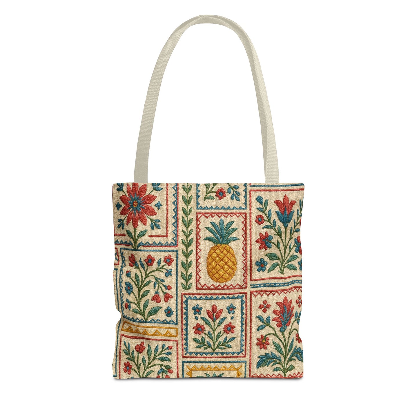 Vintage Floral Pineapple Tote Bag – Boho Chic Eco-Friendly Accessory