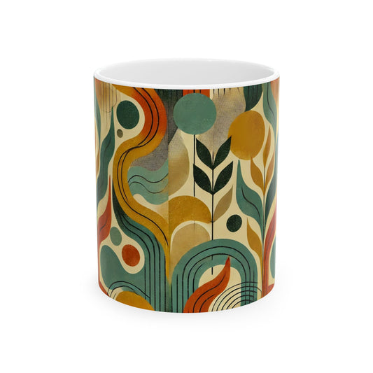 Boho Floral Ceramic Mug - Stylish 11oz/15oz Coffee Cup for Home & Office