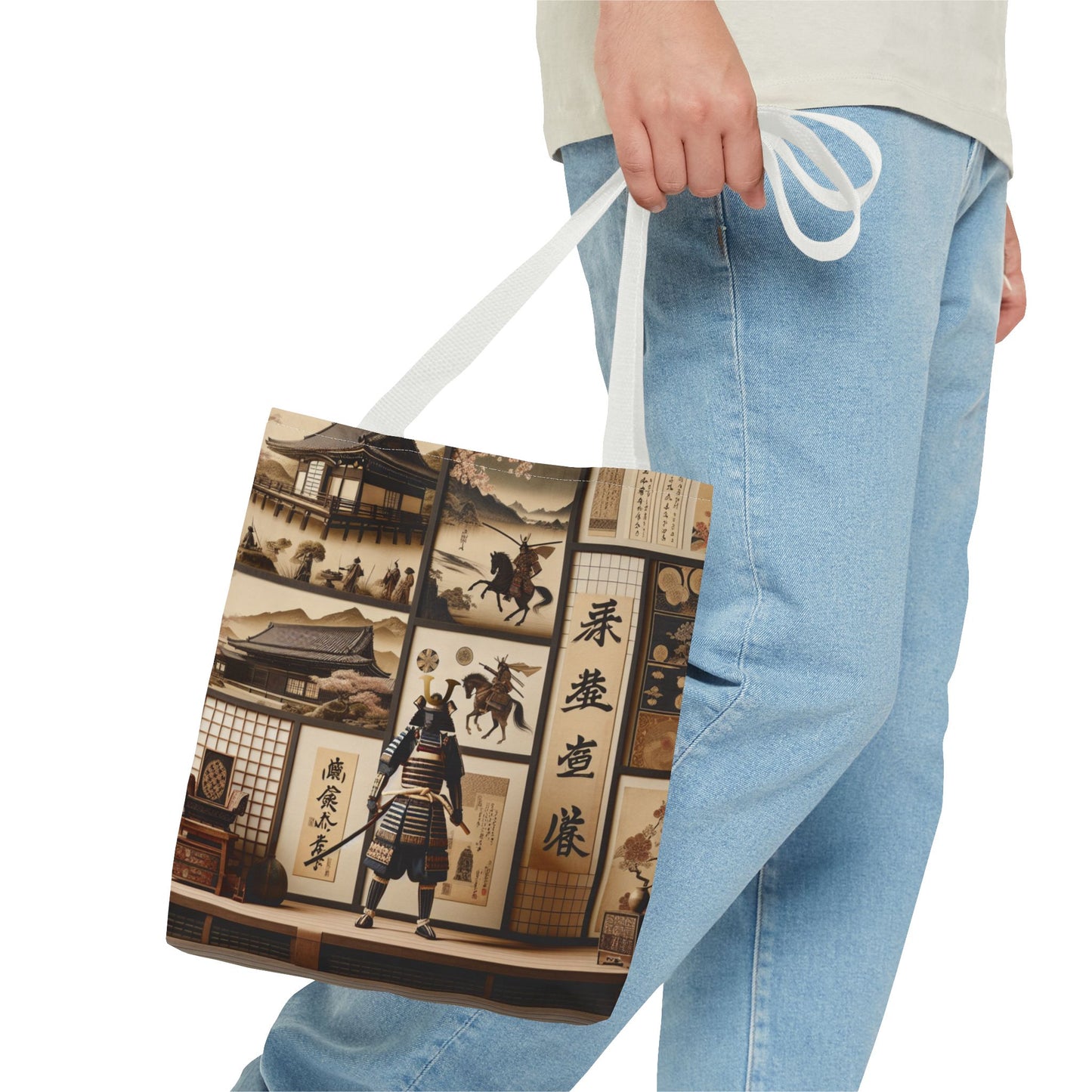 Vintage Samurai Art Tote Bag - Unique Ethnic Design for Everyday Use