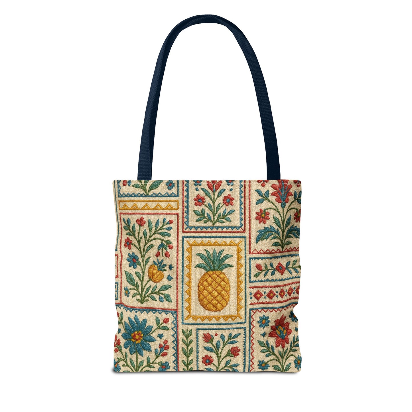 Vintage Floral Pineapple Tote Bag – Boho Chic Eco-Friendly Accessory