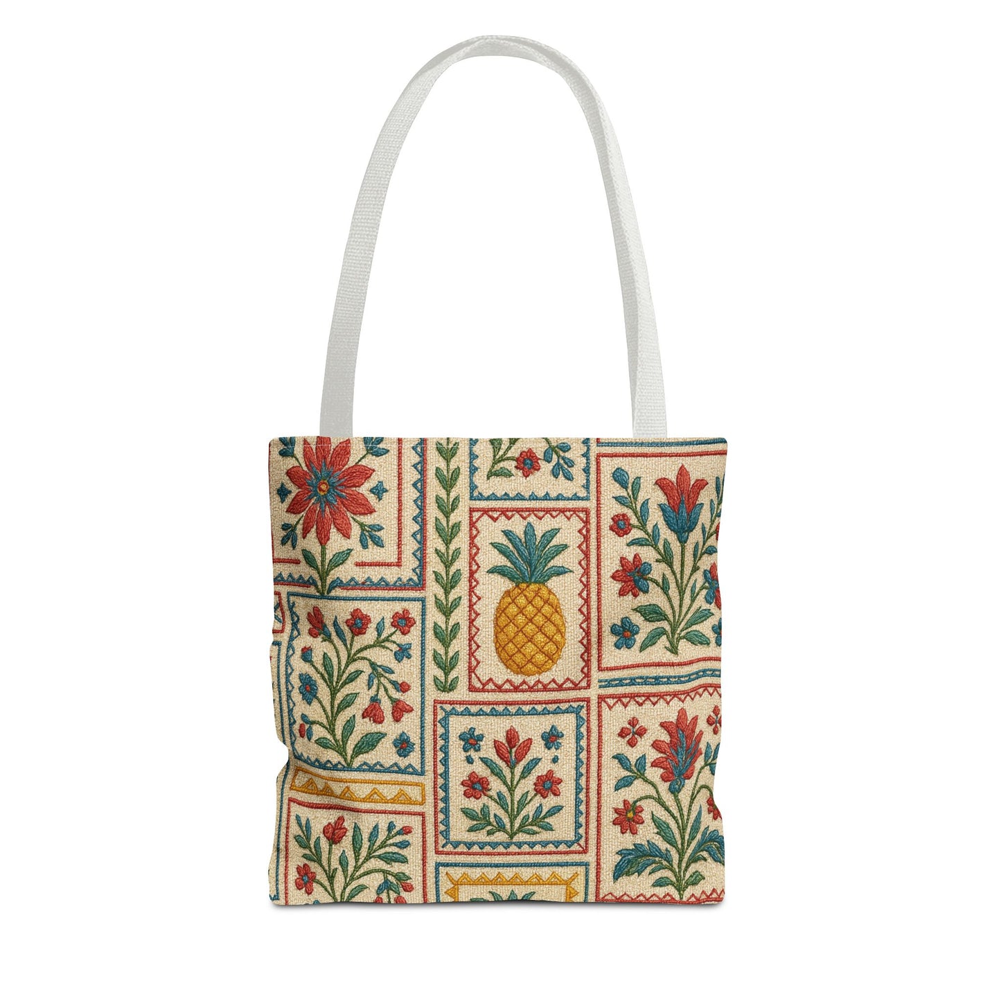 Vintage Floral Pineapple Tote Bag – Boho Chic Eco-Friendly Accessory