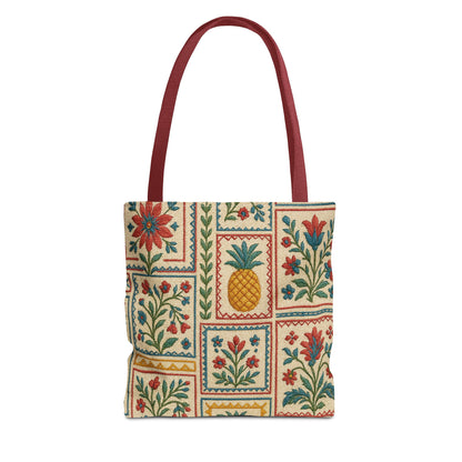 Vintage Floral Pineapple Tote Bag – Boho Chic Eco-Friendly Accessory