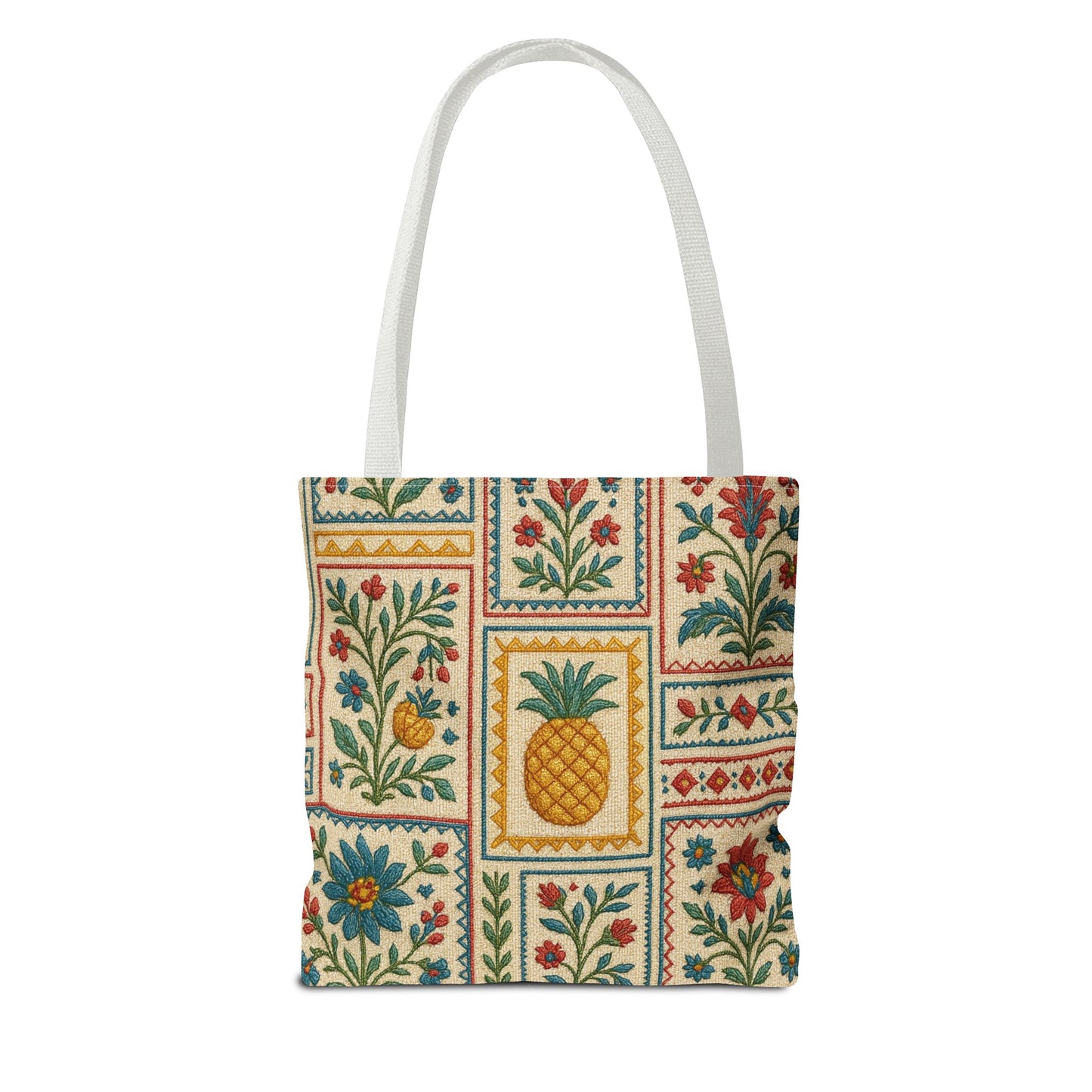 Vintage Floral Pineapple Tote Bag – Boho Chic Eco-Friendly Accessory
