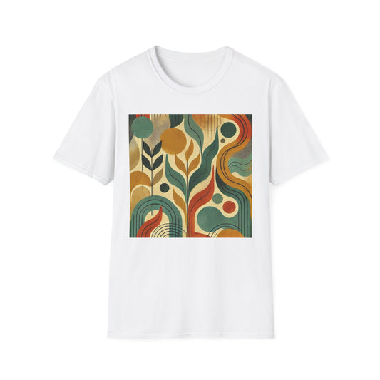 Bohemian Floral Unisex Softstyle T-Shirt - Vintage Art Design for Casual Wear